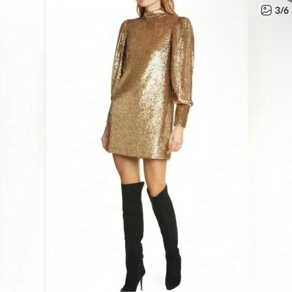 A.L.C. Metallic Gold Sequin Dress